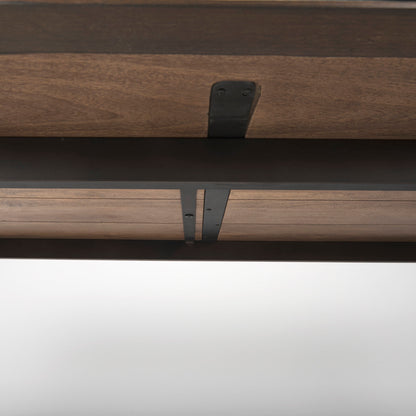 Nicholas II 72x39 Brown Solid Wood Top Metal/Wood Leg Dining Table
