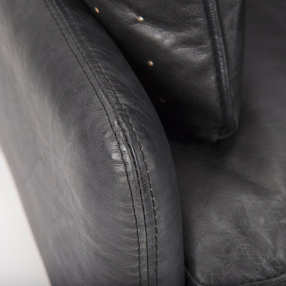 Cochrane 34.5L x 33.0W x 32.5H Black Leather Wrapped Chair