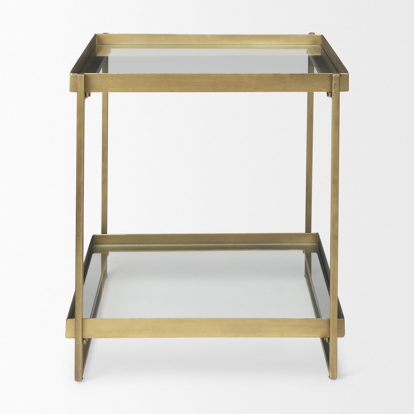 Trey Gold Metal W/Glass Accent Table