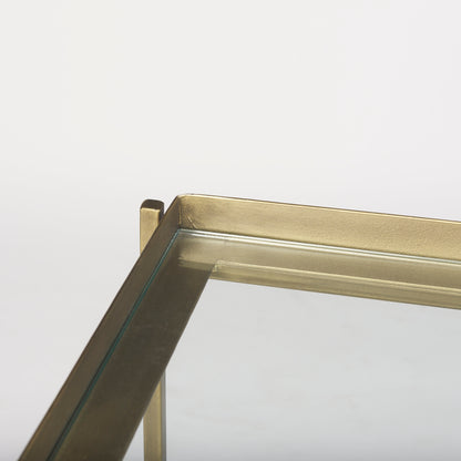 Trey Gold Metal W/Glass Accent Table