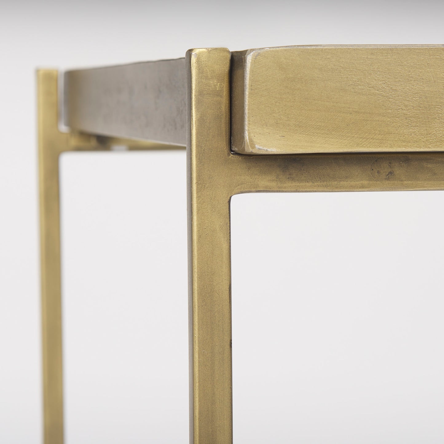 Trey Gold Metal W/Glass Accent Table