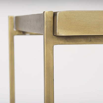 Trey Gold Metal W/Glass Accent Table