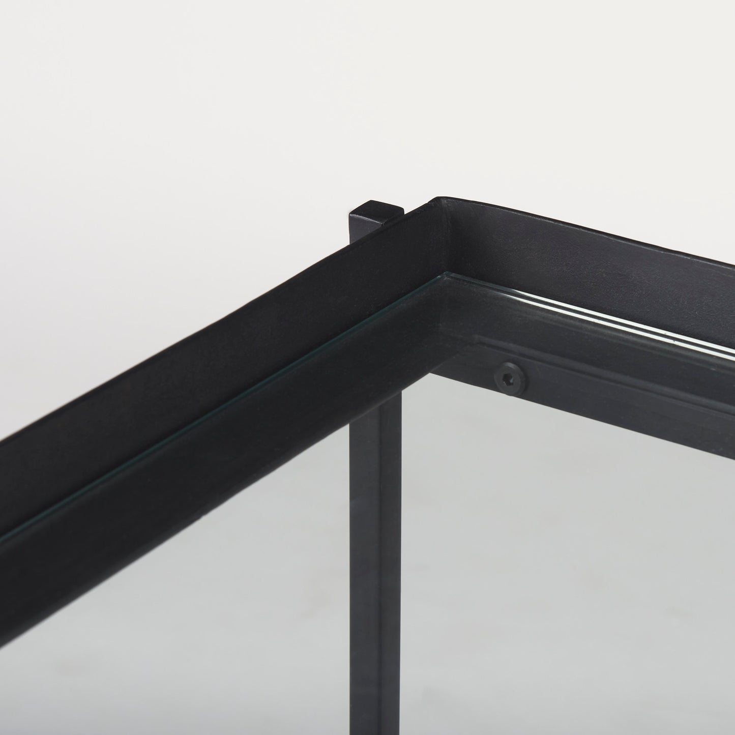 Trey Black Metal W/Glass Accent Table