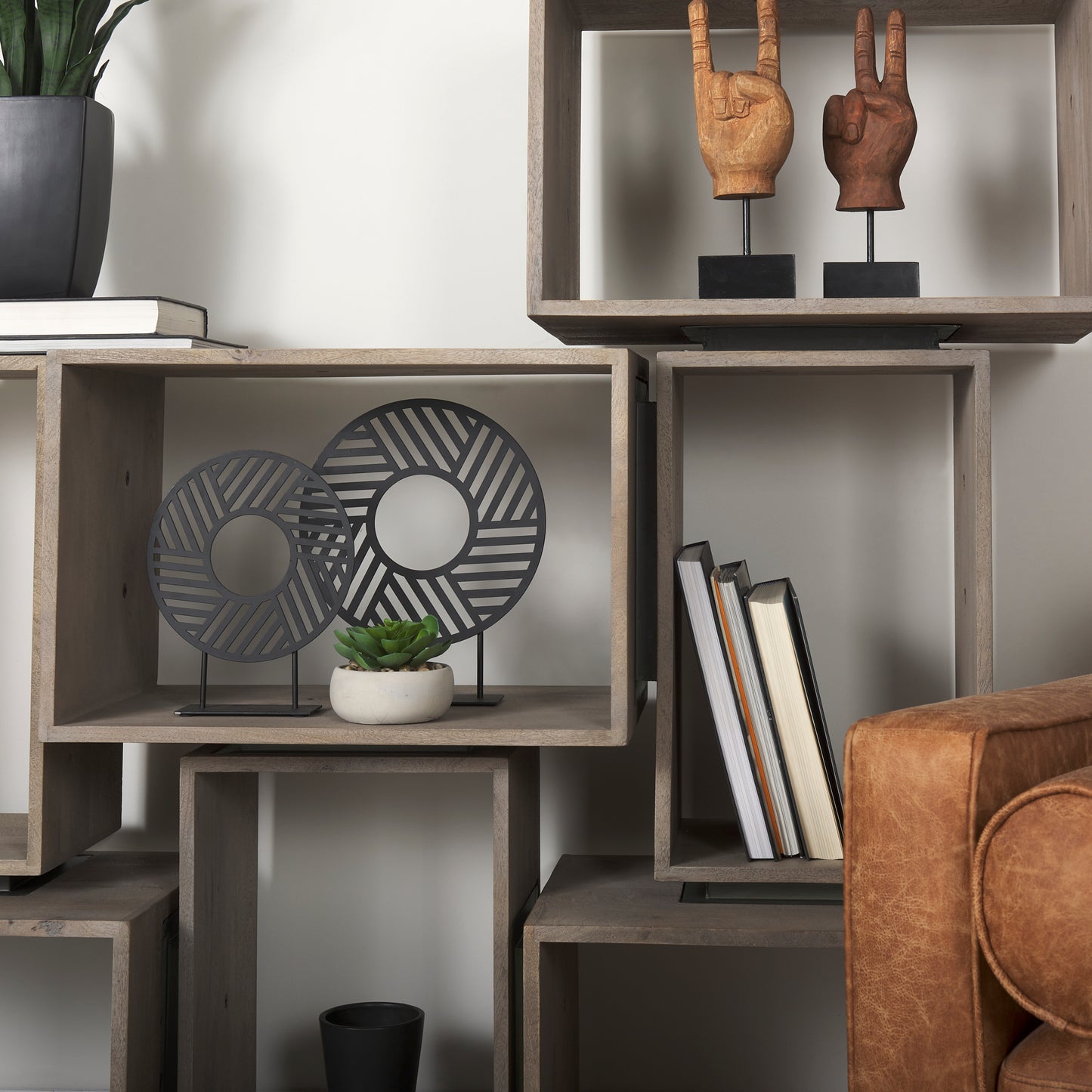 Micra 9.1L x 2.6W x 10.9H Matte Black Metal Decorative Object on a Stand