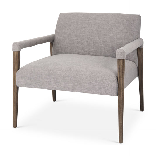 Palisades Gray Fabric w/ Brown Wood Frame Accent Chair