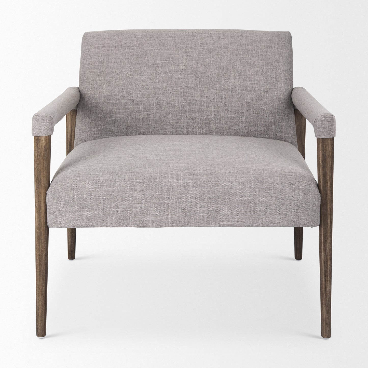 Palisades Gray Fabric w/ Brown Wood Frame Accent Chair