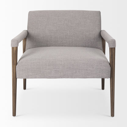 Palisades Gray Fabric w/ Brown Wood Frame Accent Chair