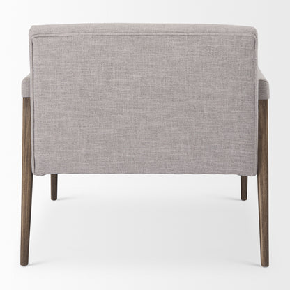 Palisades Gray Fabric w/ Brown Wood Frame Accent Chair