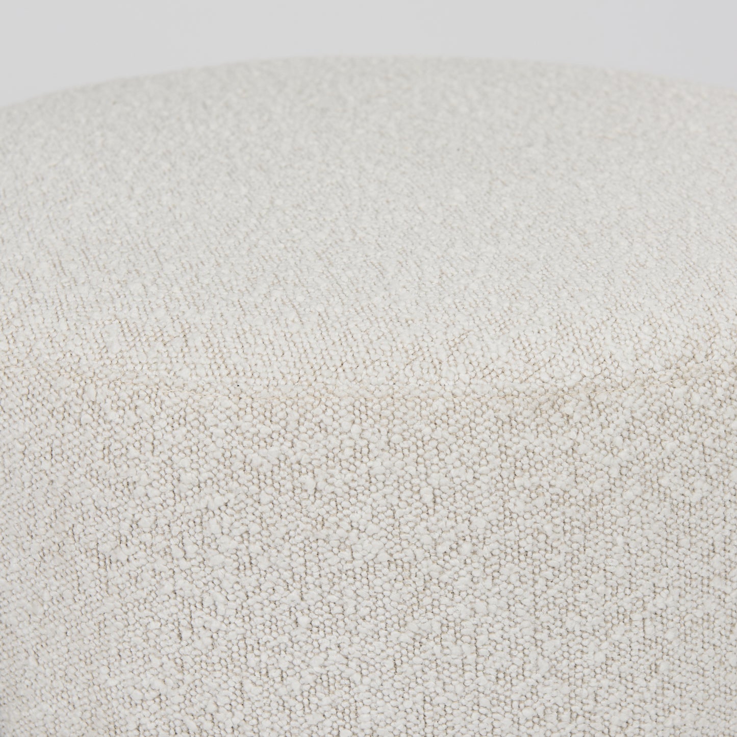 Amelia Cream Boucle W/Black Metal Upholstered Pouf
