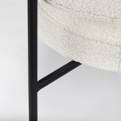 Amelia Cream Boucle W/Black Metal Upholstered Accent Chair 21.3L x 21.3W x 30.3H