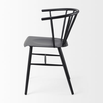 Colin 21.3L x 21.3W x 30.3H Black Metal Dining Chair