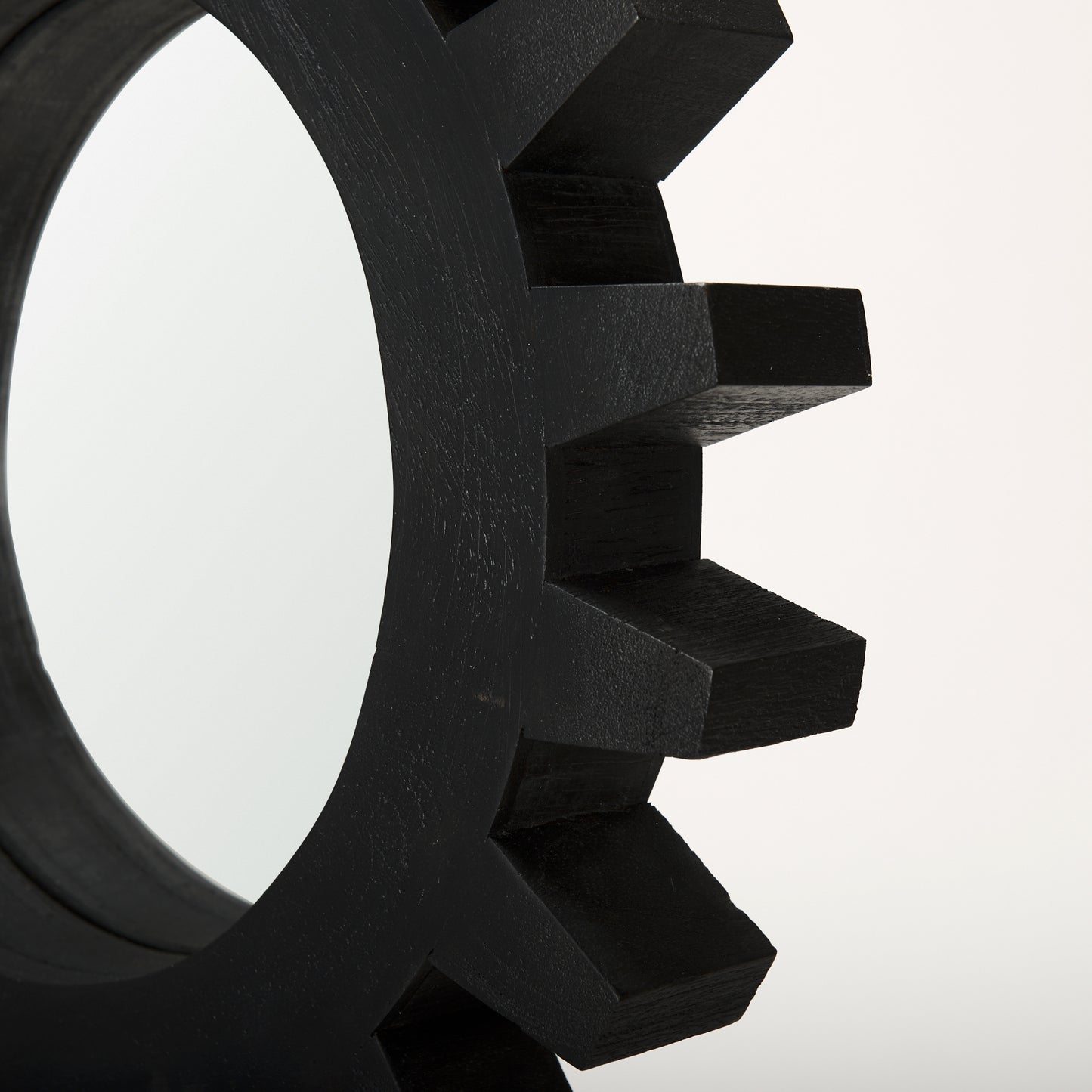 Sundance Cog 17" Round Black Wood Frame Mirror