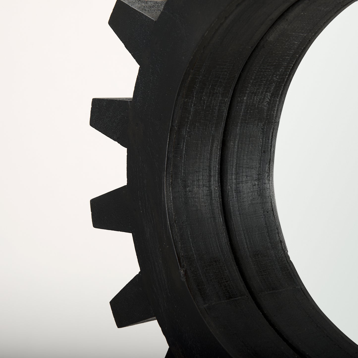 Sundance Cog 17" Round Black Wood Frame Mirror