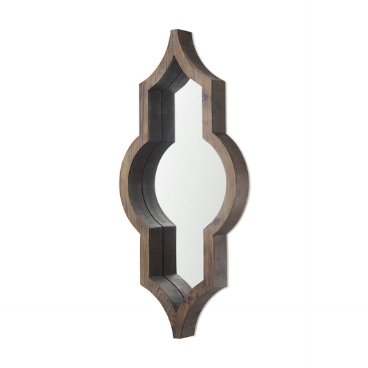 Tamanar 15x34 Brown Wood Frame Mirror
