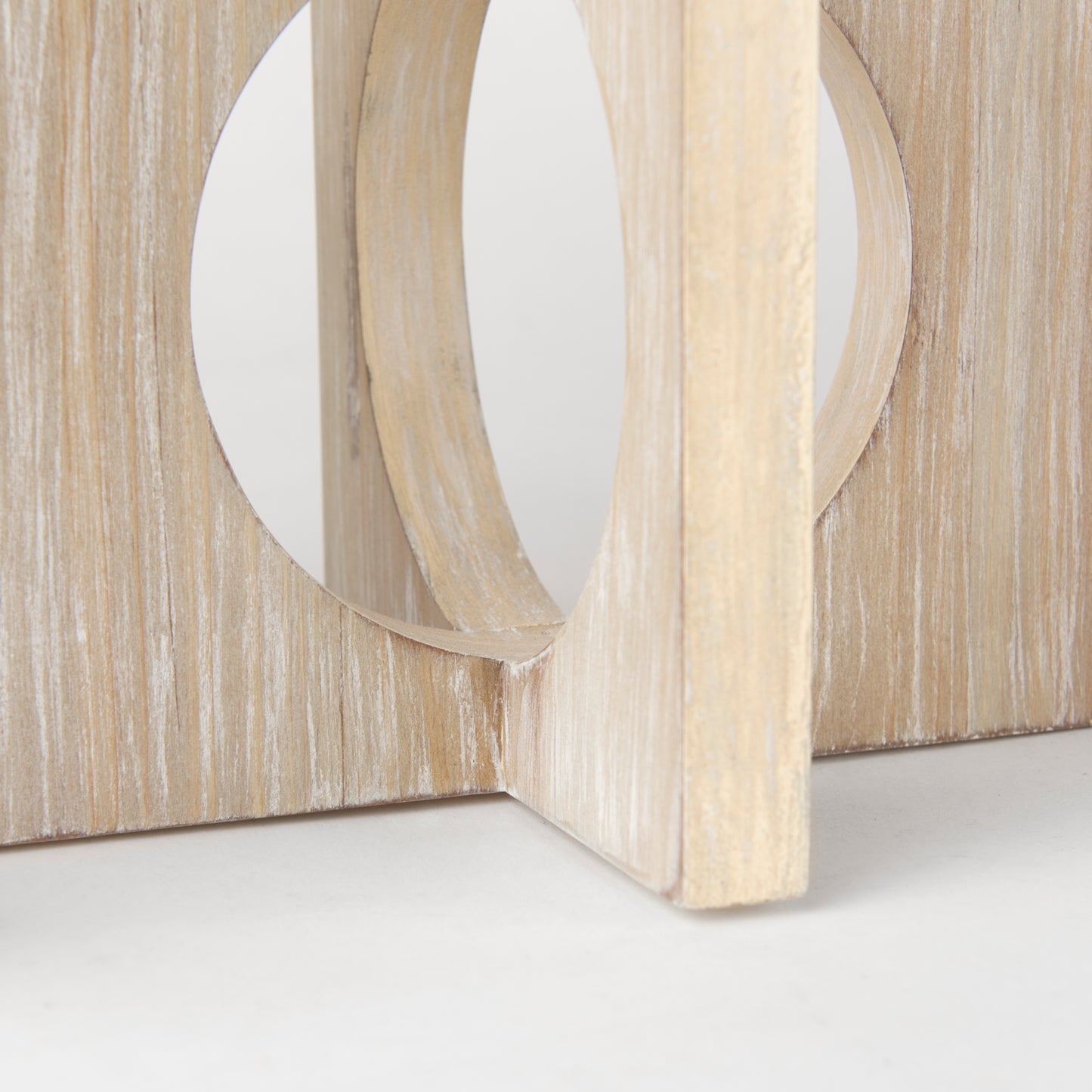 Cambie 29.0L x 6.0W x 9.0H Natural Wood W/Black Metal Candle Holders