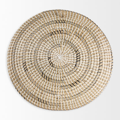Avel 18.0L x 18.0W x 3.0H Light Brown Seagrass W/Dark Brown String Round Wall Hanging Plate