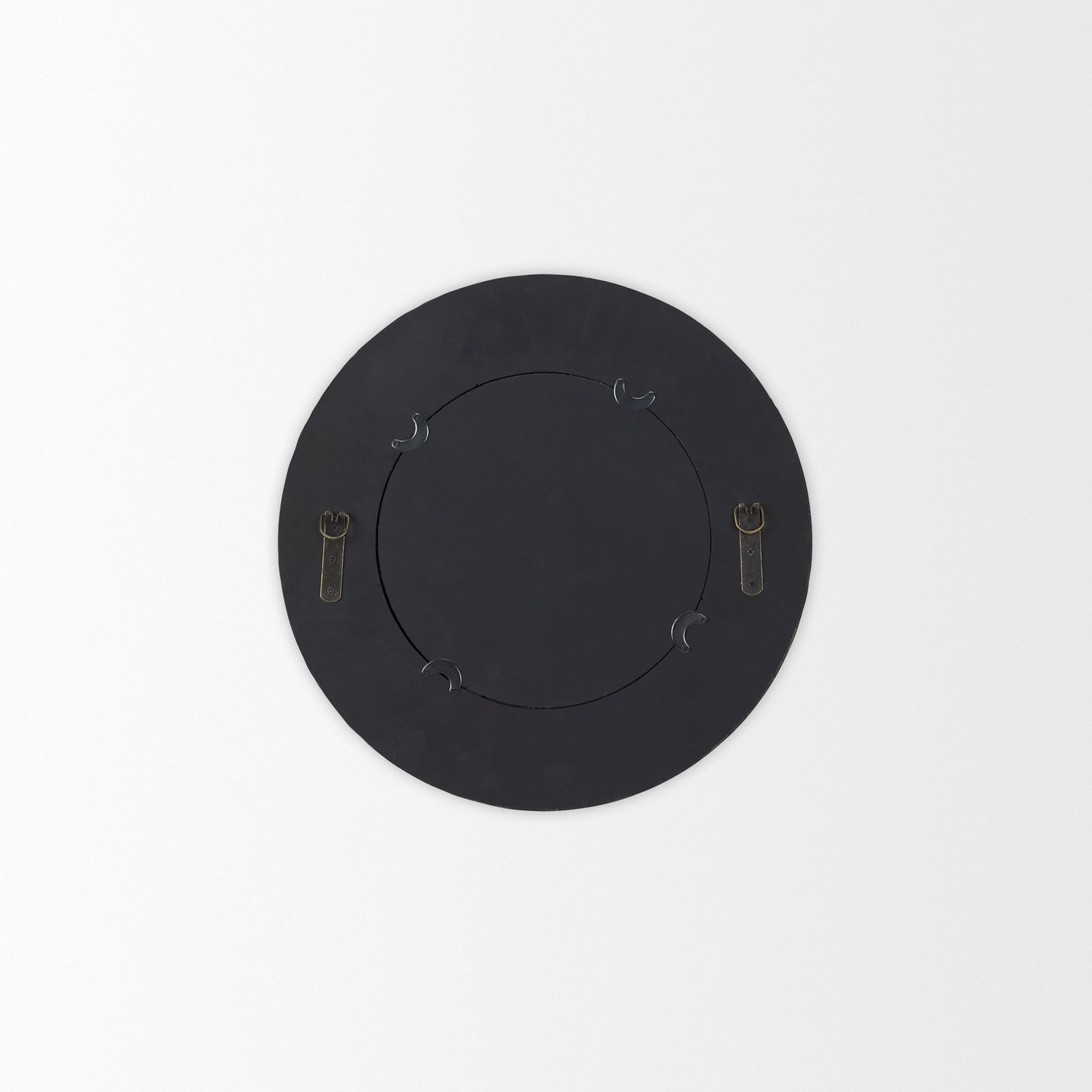 Sprocket 17" Round Brown Wood Frame Mirror