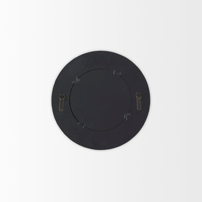 Sprocket 17" Round Brown Wood Frame Mirror