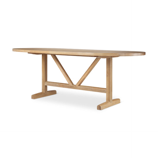 Viktor 84"L Light Brown Solid Wood Dining Table