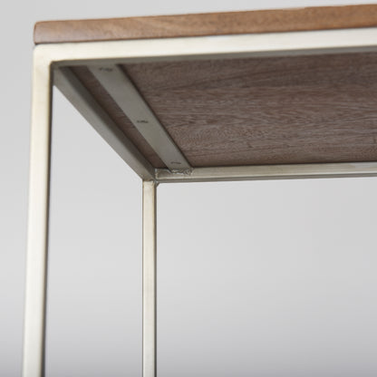 Morris III 47.25 X 15 X 75.5 Brown Wood and Silver Metal Frame 6 Shelf Shelving Unit