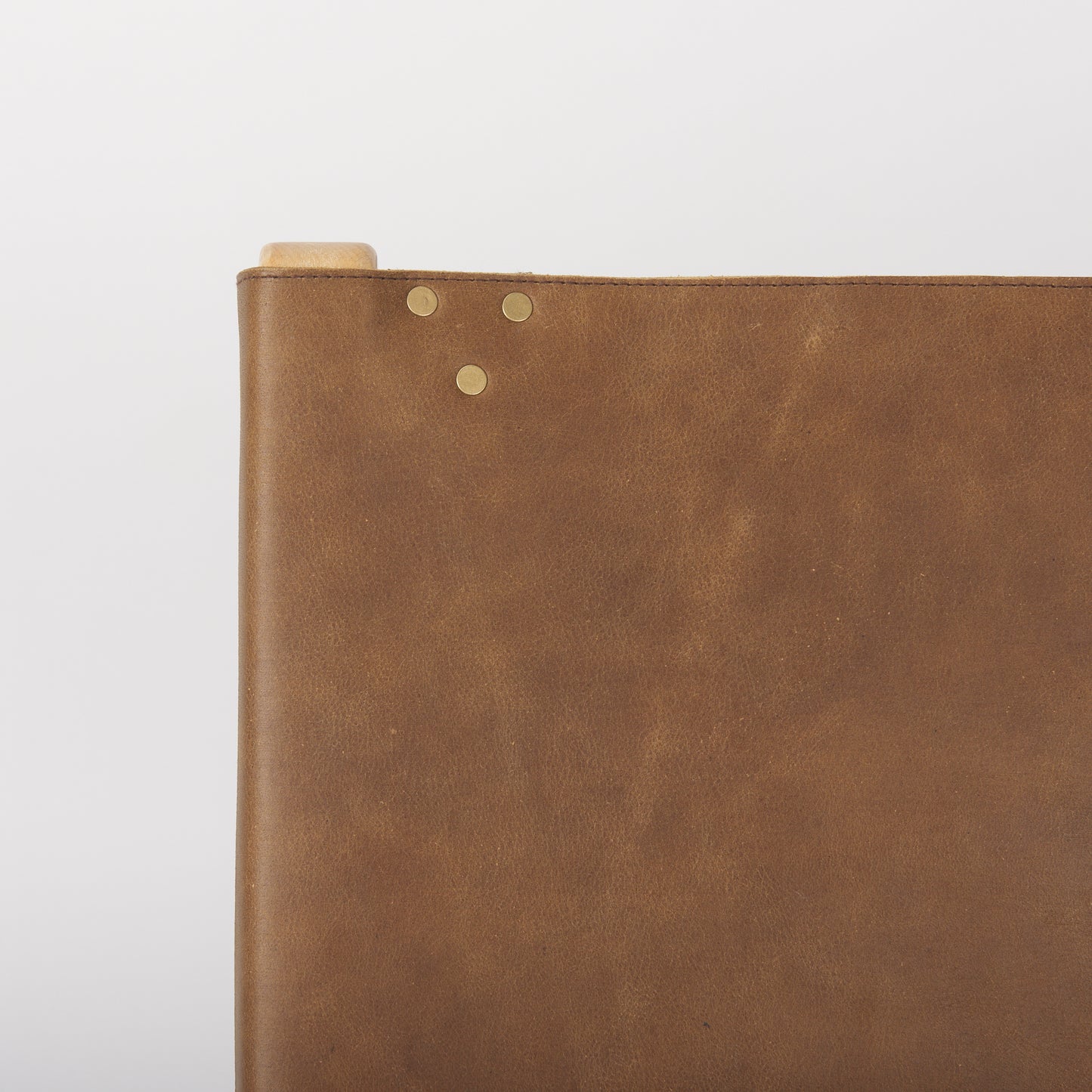 Elodie 24.4L x 33.9W x 30.7H Brown Leather W/Natural Beech Wood Frame Accent Chair