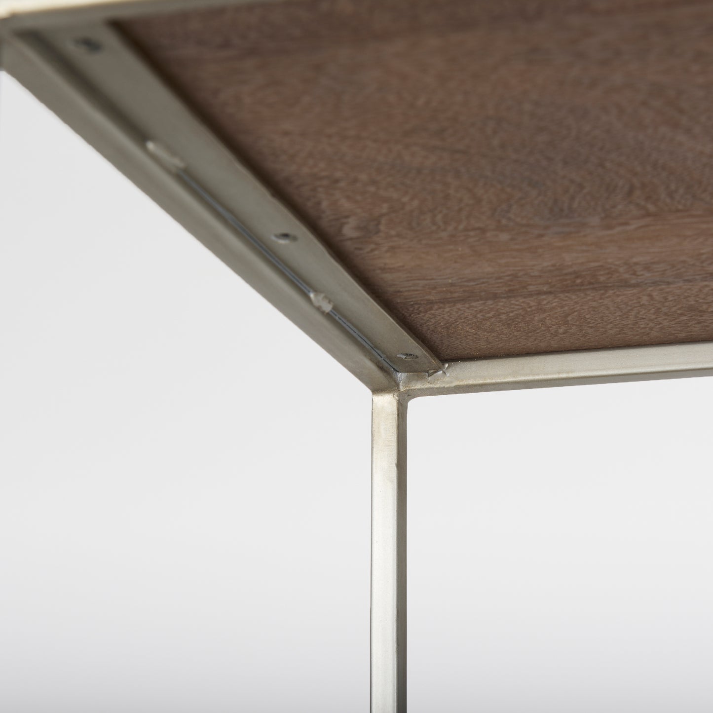 Morris II 19.75 x 15 x 72.5 Brown Wood and Silver Metal Frame 4 Shelf Shelving Unit