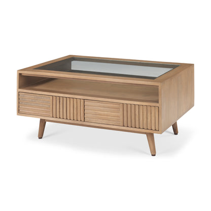Sable 38.0L x 27.0W x 18.0H Light Brown Wood Coffee Table
