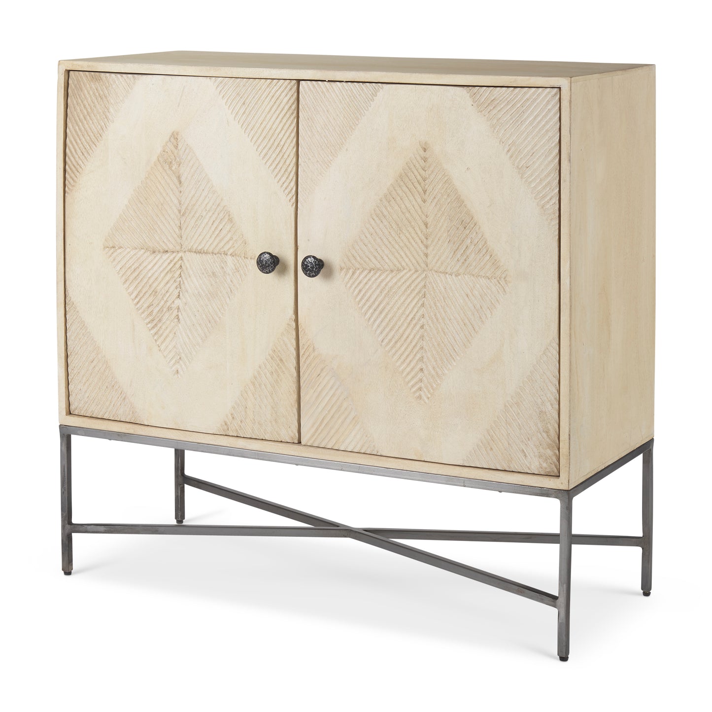 Hogarth 36.0L x 16.0W x 34.0H 2 Door Blonde Wood Accent Cabinet