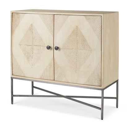 Hogarth 36.0L x 16.0W x 34.0H 2 Door Blonde Wood Accent Cabinet