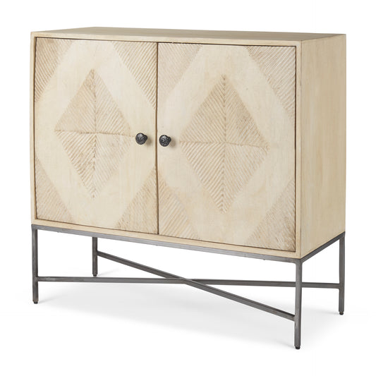 Hogarth 36.0L x 16.0W x 34.0H 2 Door Blonde Wood Accent Cabinet