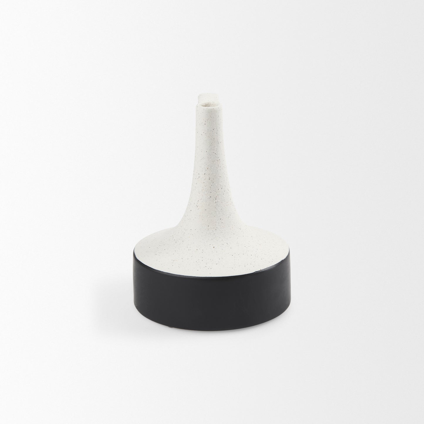 Burton 8.3H Small White and Black Ceramic Jug Vase