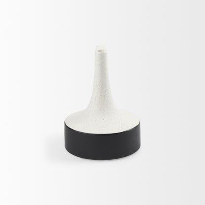 Burton 8.3H Small White and Black Ceramic Jug Vase