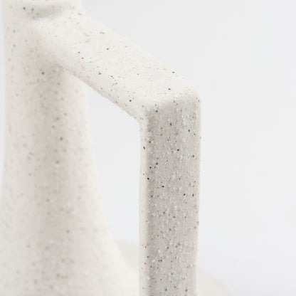 Burton 8.3H Small White and Black Ceramic Jug Vase