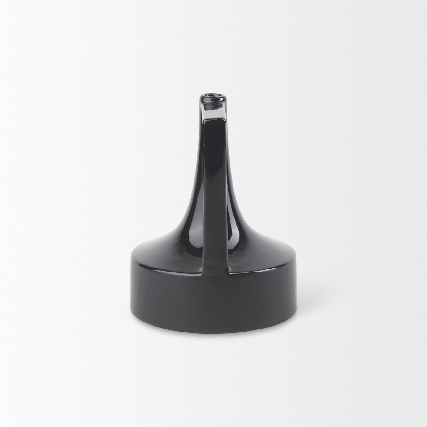 Burton 8.3H Small Glossy and Matte Black Ceramic Jug Vase