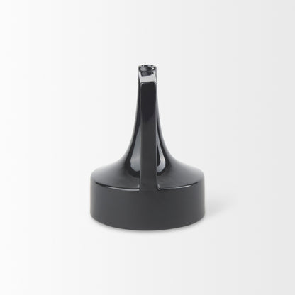 Burton 8.3H Small Glossy and Matte Black Ceramic Jug Vase