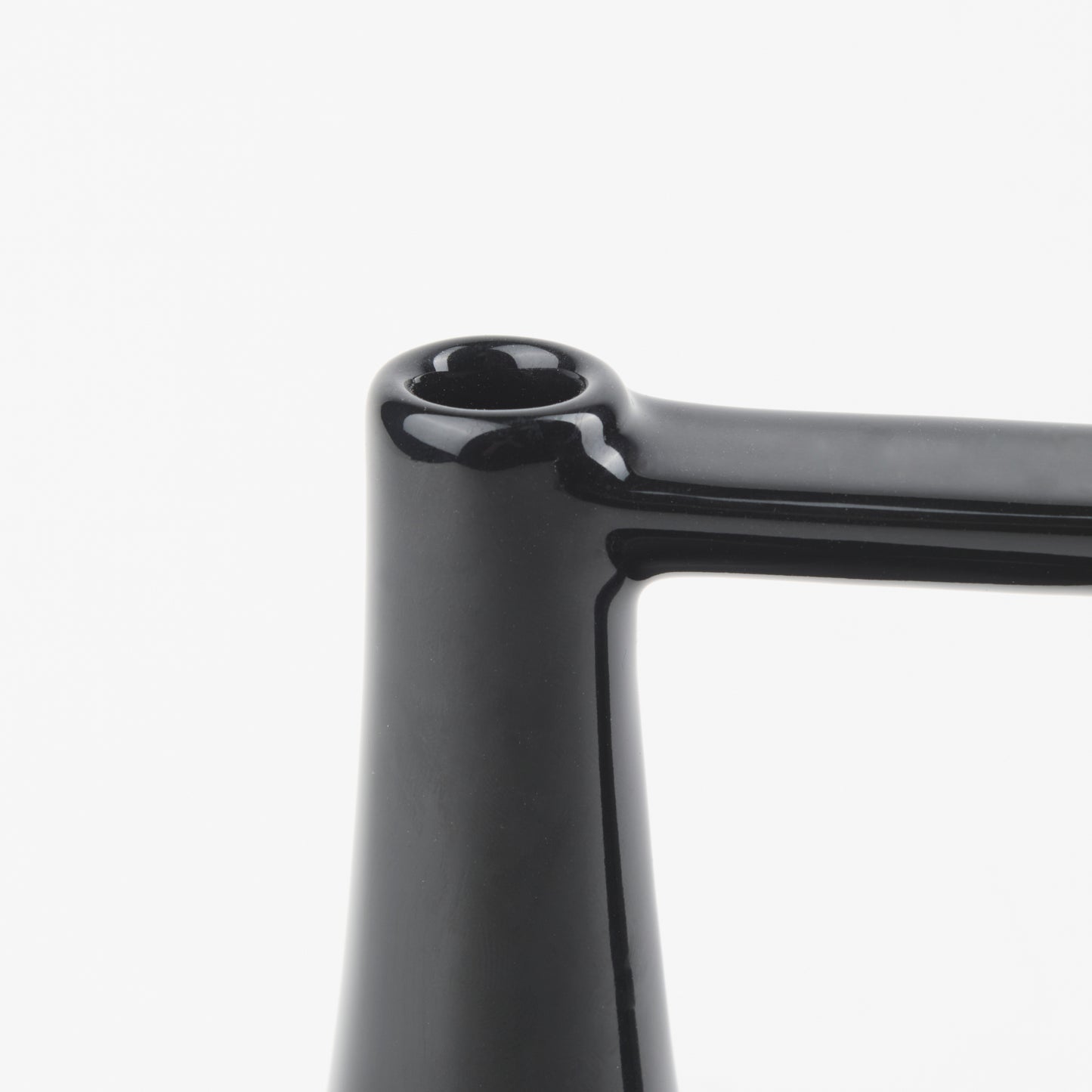 Burton 8.3H Small Glossy and Matte Black Ceramic Jug Vase