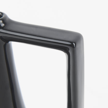 Burton 8.3H Small Glossy and Matte Black Ceramic Jug Vase