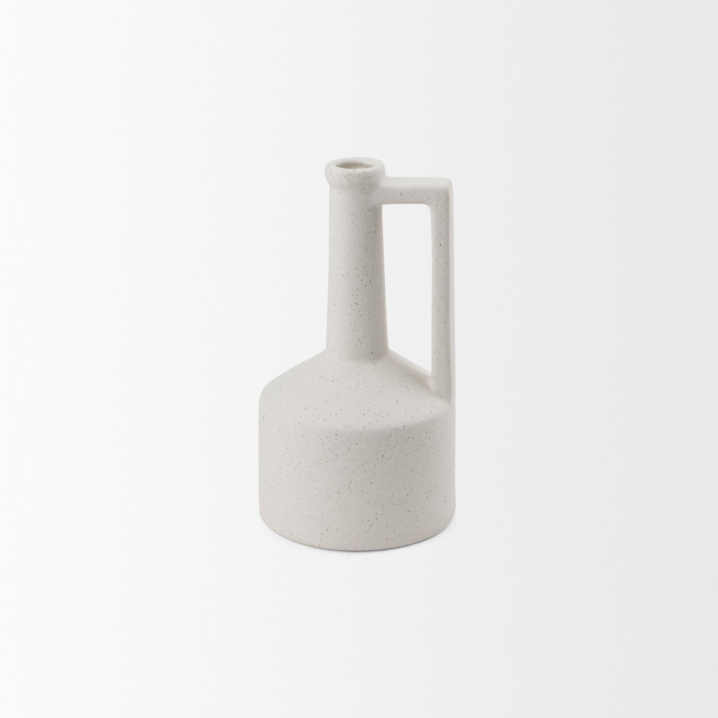Burton 10.8H Small White Ceramic Jug Vase