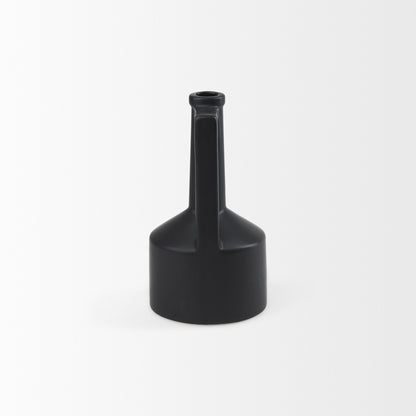 Burton 10.8H Small Matte Black Ceramic Jug Vase