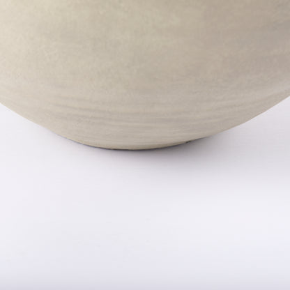 Amos 18.5L x 18.5W x 24.4H White and Dark Beige Color Blocked Ceramic Floor Vase