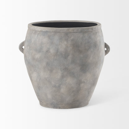 Zuma 27.2L x 18.1W x 24.4H Light Gray Ceramic Floor Vase