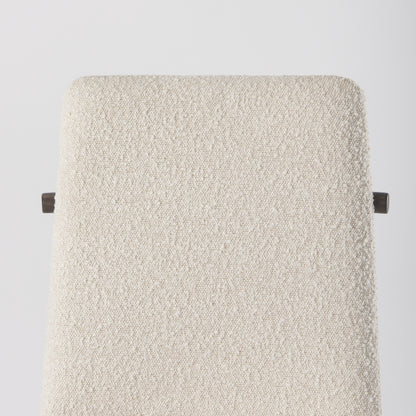 Cavett Cream Boucle Upholstered Seat W/Dark Brown Wood Frame Dining Chair