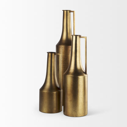 Aubrey Small 14.0H Gold Iron Flower Jug Vase