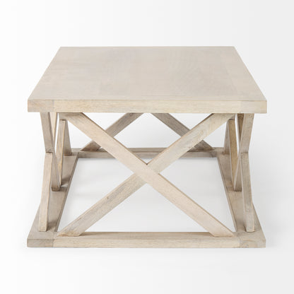 Forsey 48.0L x 28.0W x 17.5H Blonde Wood Rectangular Coffee Table