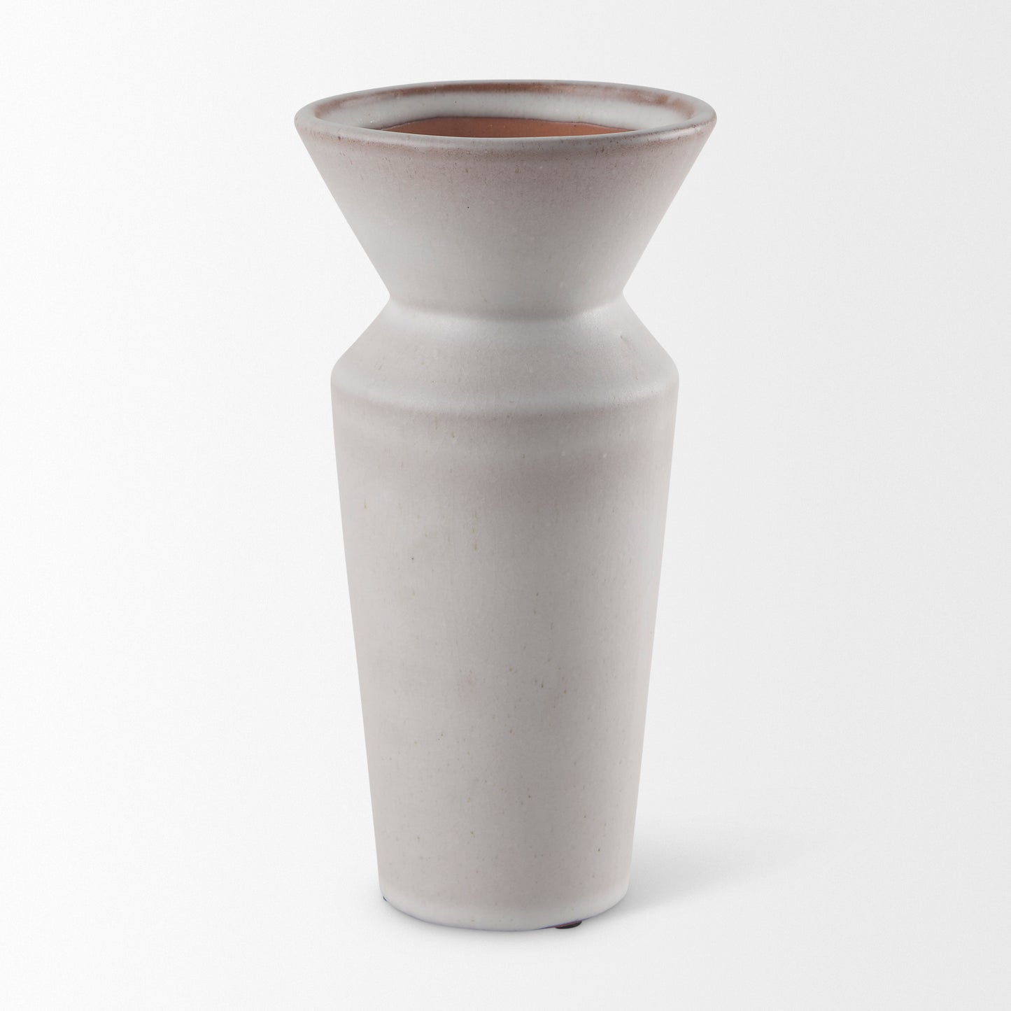Esme 4.5L x 4.5W x 10.4H Whitewashed Ceramic Vase