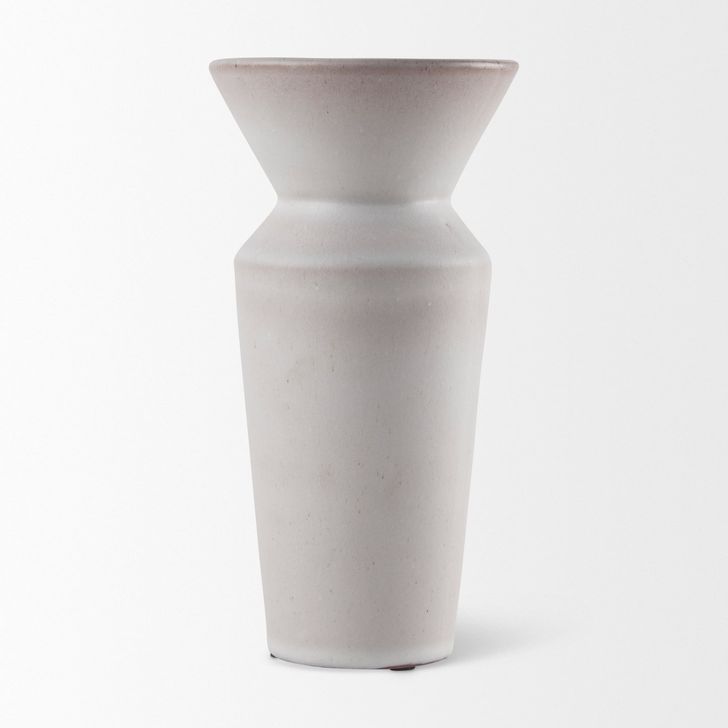 Esme 4.5L x 4.5W x 10.4H Whitewashed Ceramic Vase