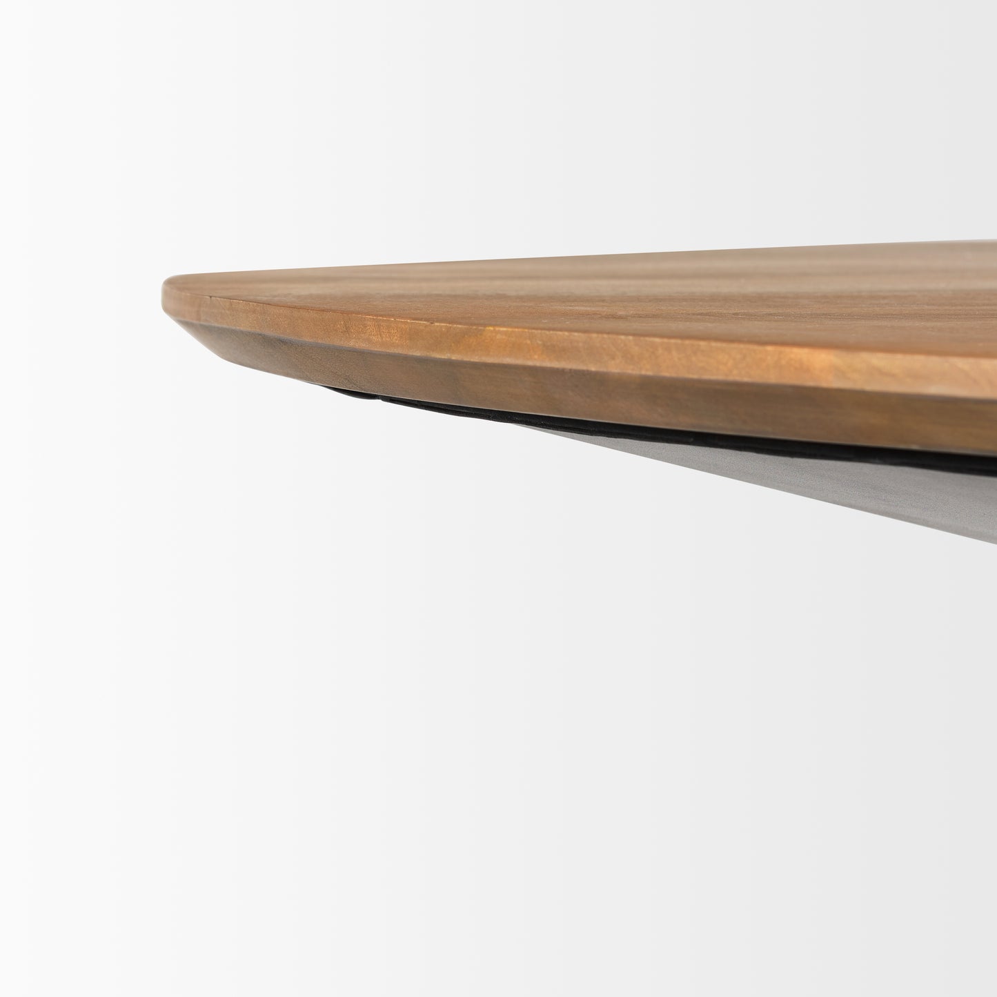 Mitchell Black Metal Pedestal Base with Brown Wood Top Dining Table 63.0L x 63.0W x 30.0H