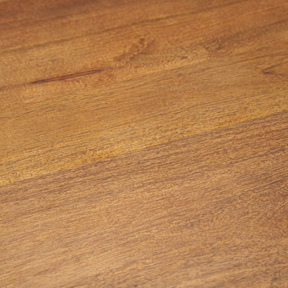 Mitchell Black Metal Pedestal Base with Brown Wood Top Dining Table 63.0L x 63.0W x 30.0H