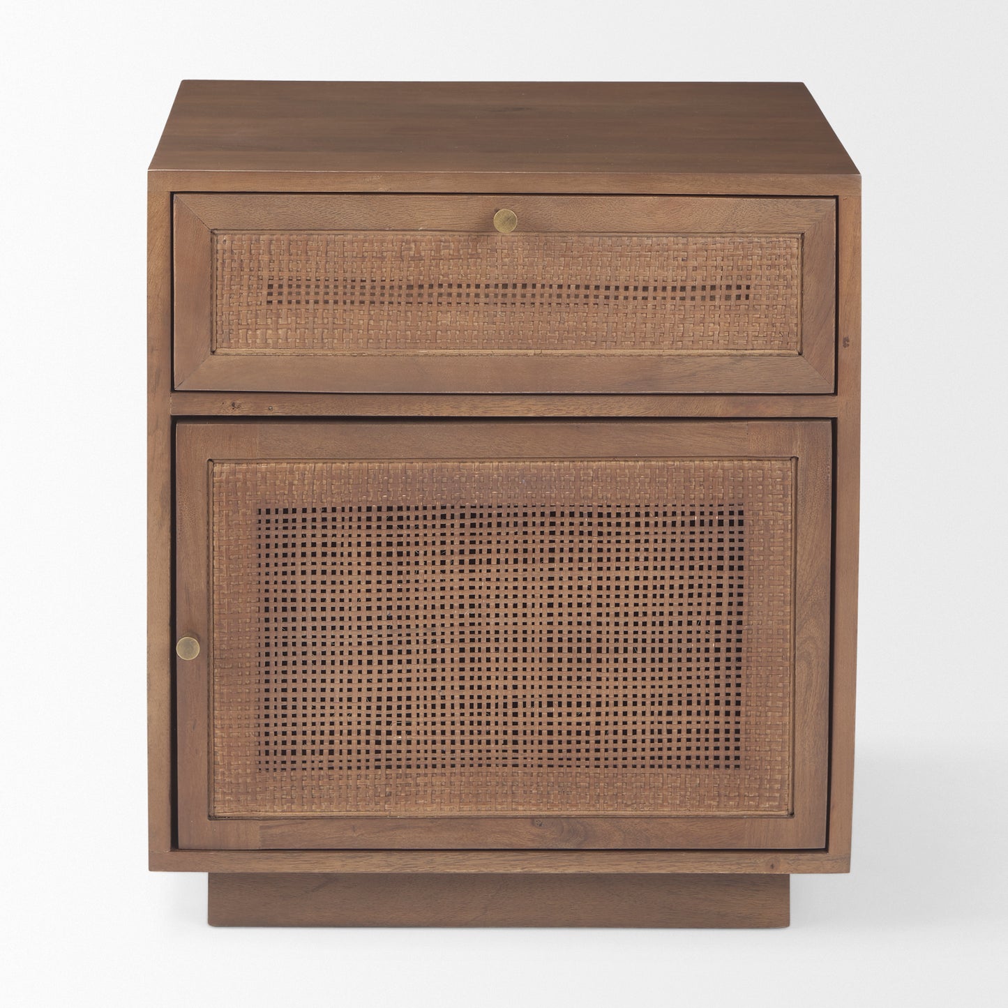 Grier Medium Brown Wood w/ Cane End Table