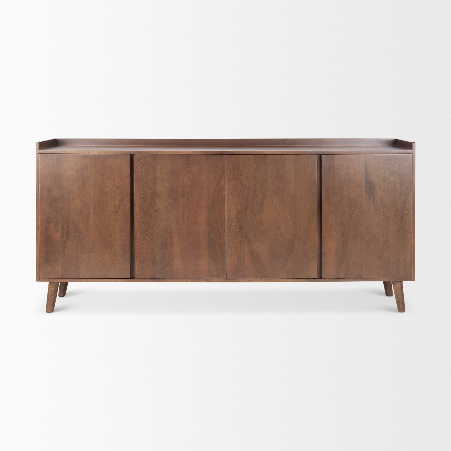 Lillie Medium Brown Wood 4 Door Tray Top Sideboard